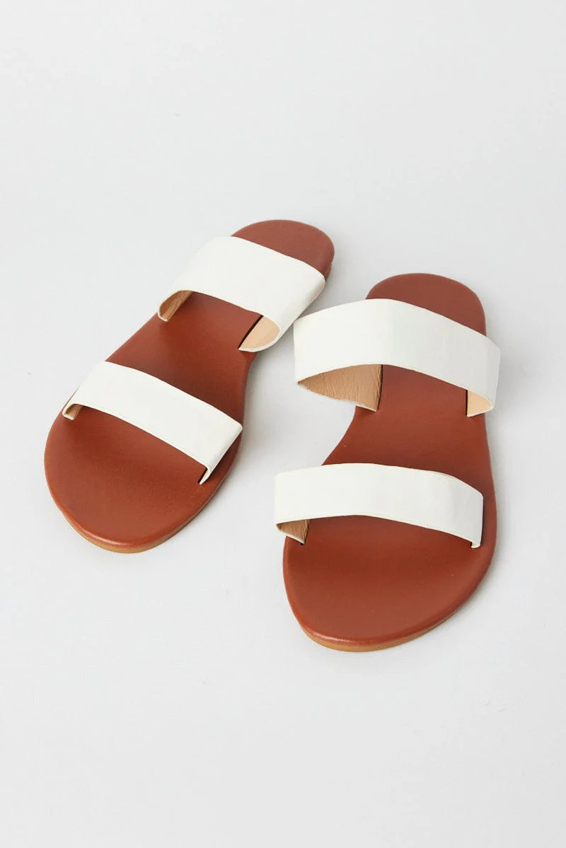 White Flat Sandals