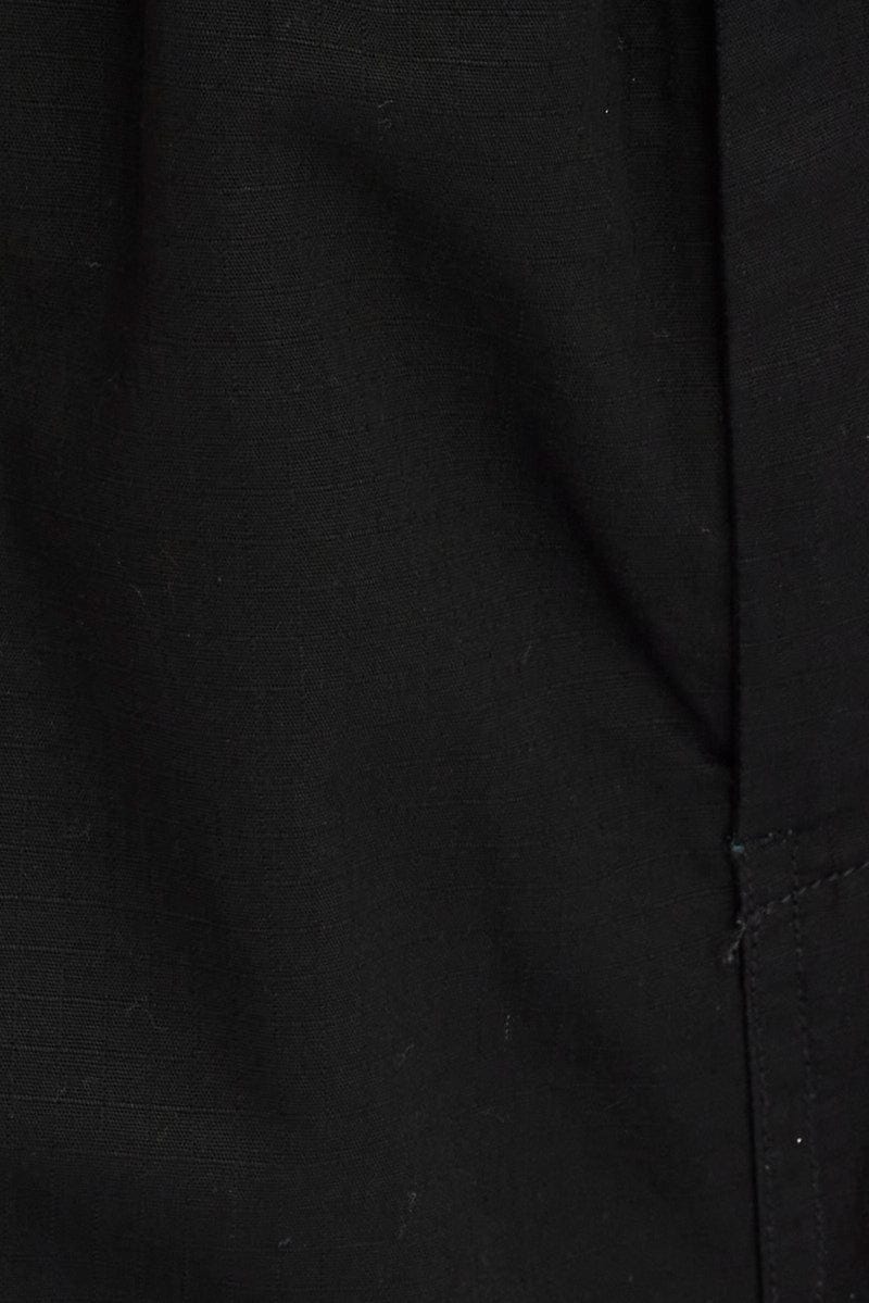 Black Parachute Pants Low Rise