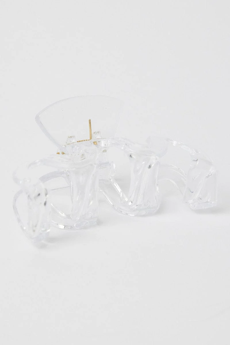 Metallic Wave Shaped Hair Claw Clip