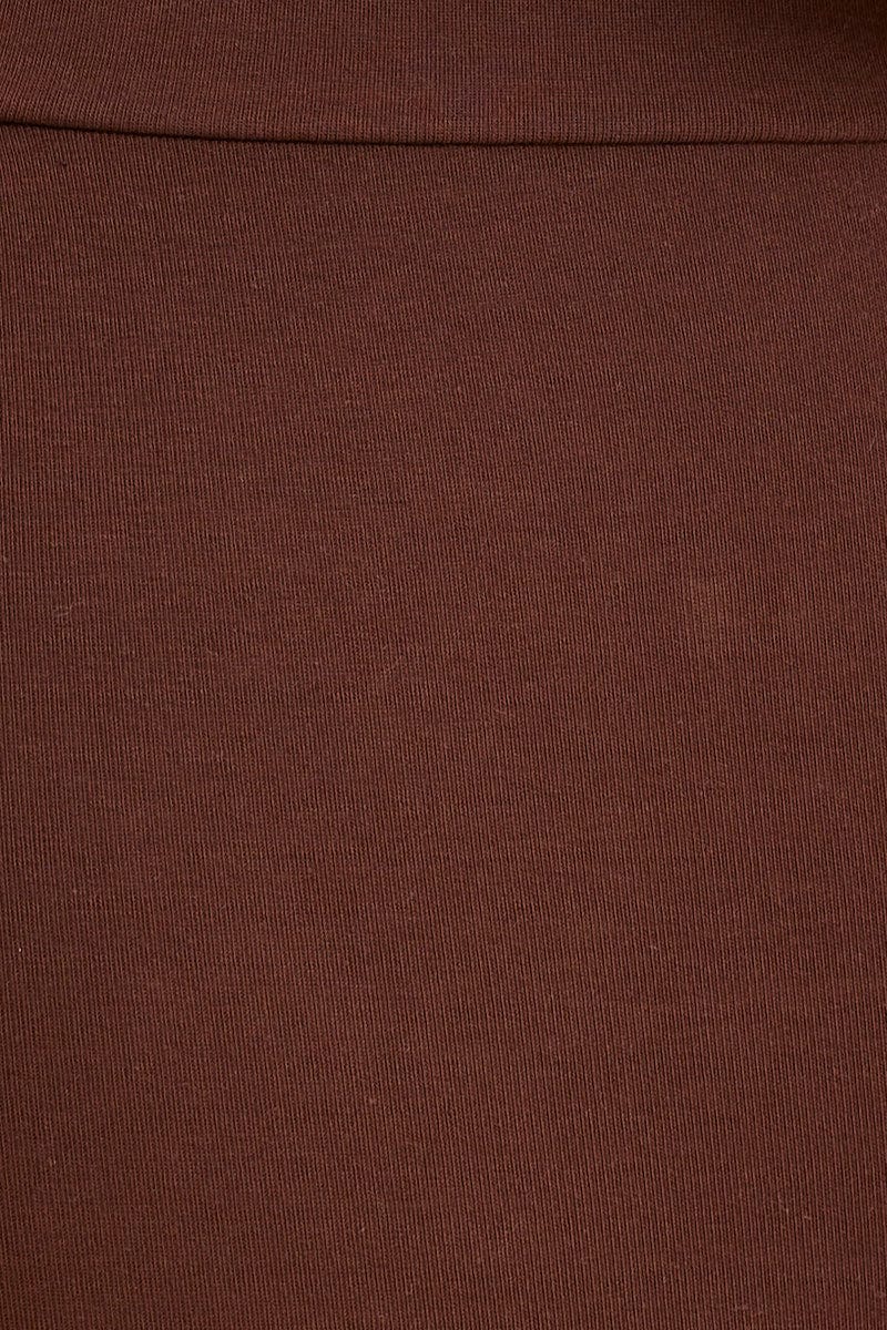 Brown Bandeau Singlet Top Cotton Stretch