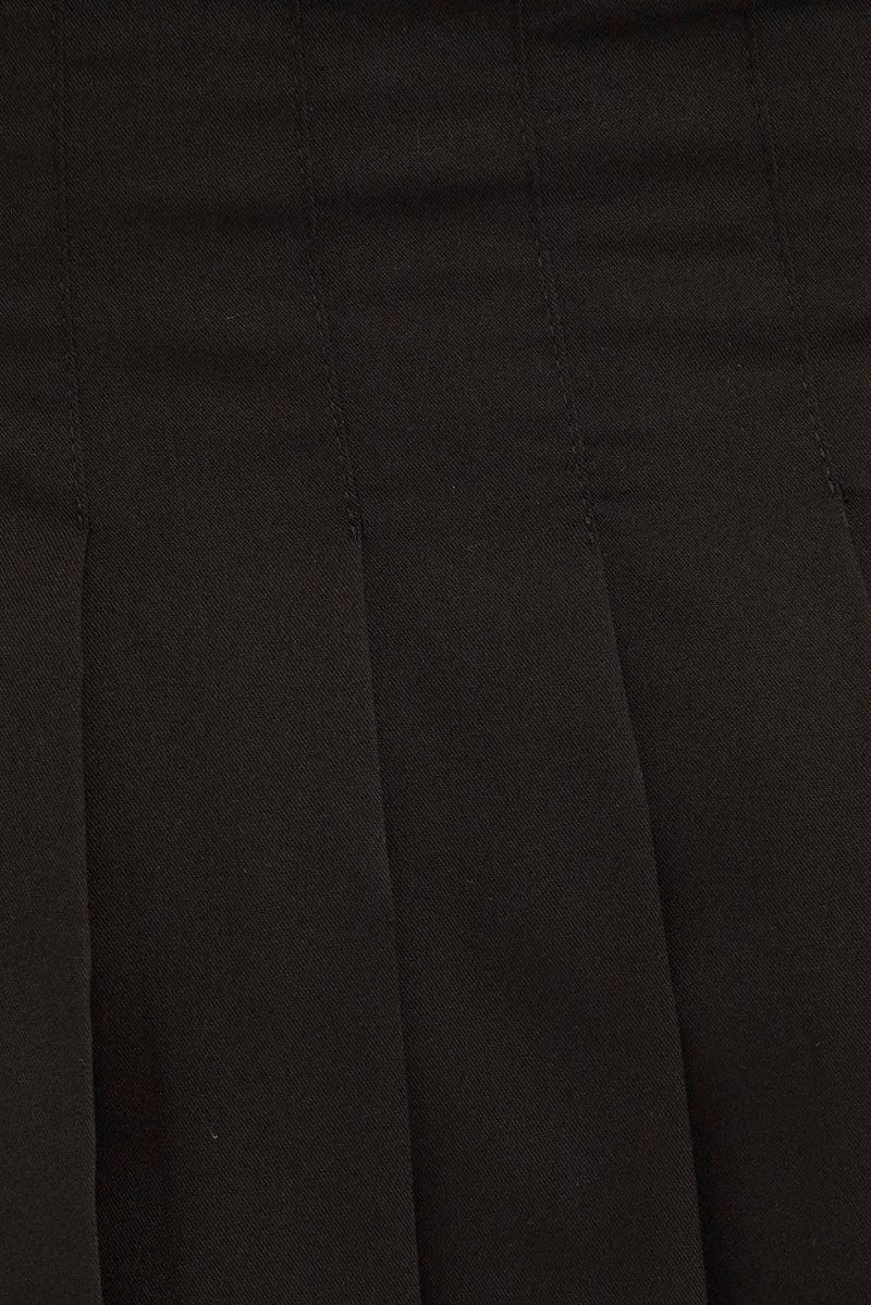 Black Tie Front Tennis Mini Skirt