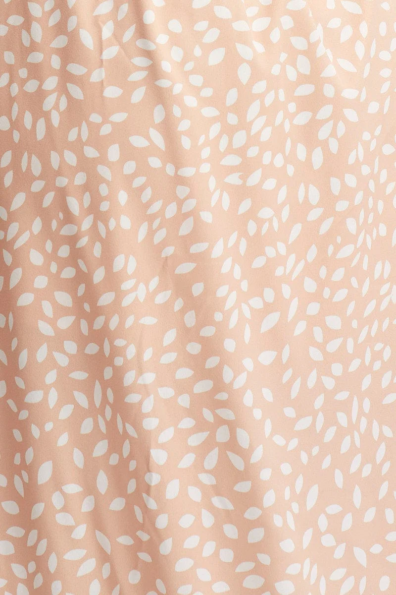 Print Wrap Dress Midi