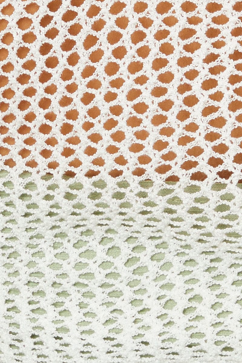 White Knit Cardigan Short Sleeve Crop Crochet