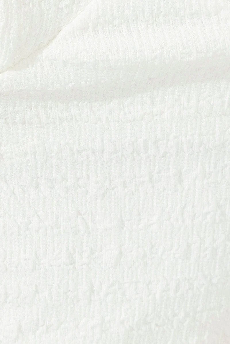 White Singlet Top Textured Cotton