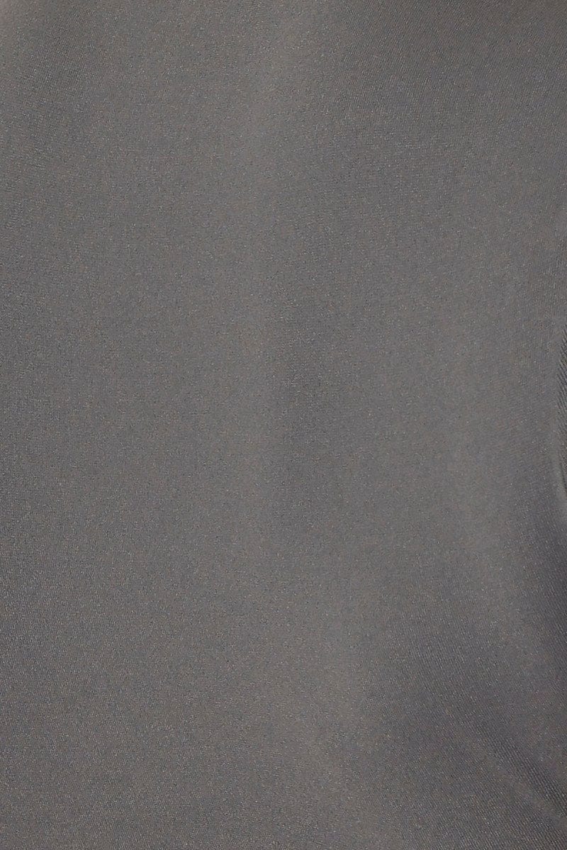 Grey Bodysuit Short Sleeve Crew Neck Supersoft