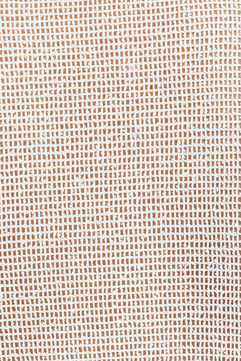 White Oversized Knit Top Short Sleeve Crew Neck