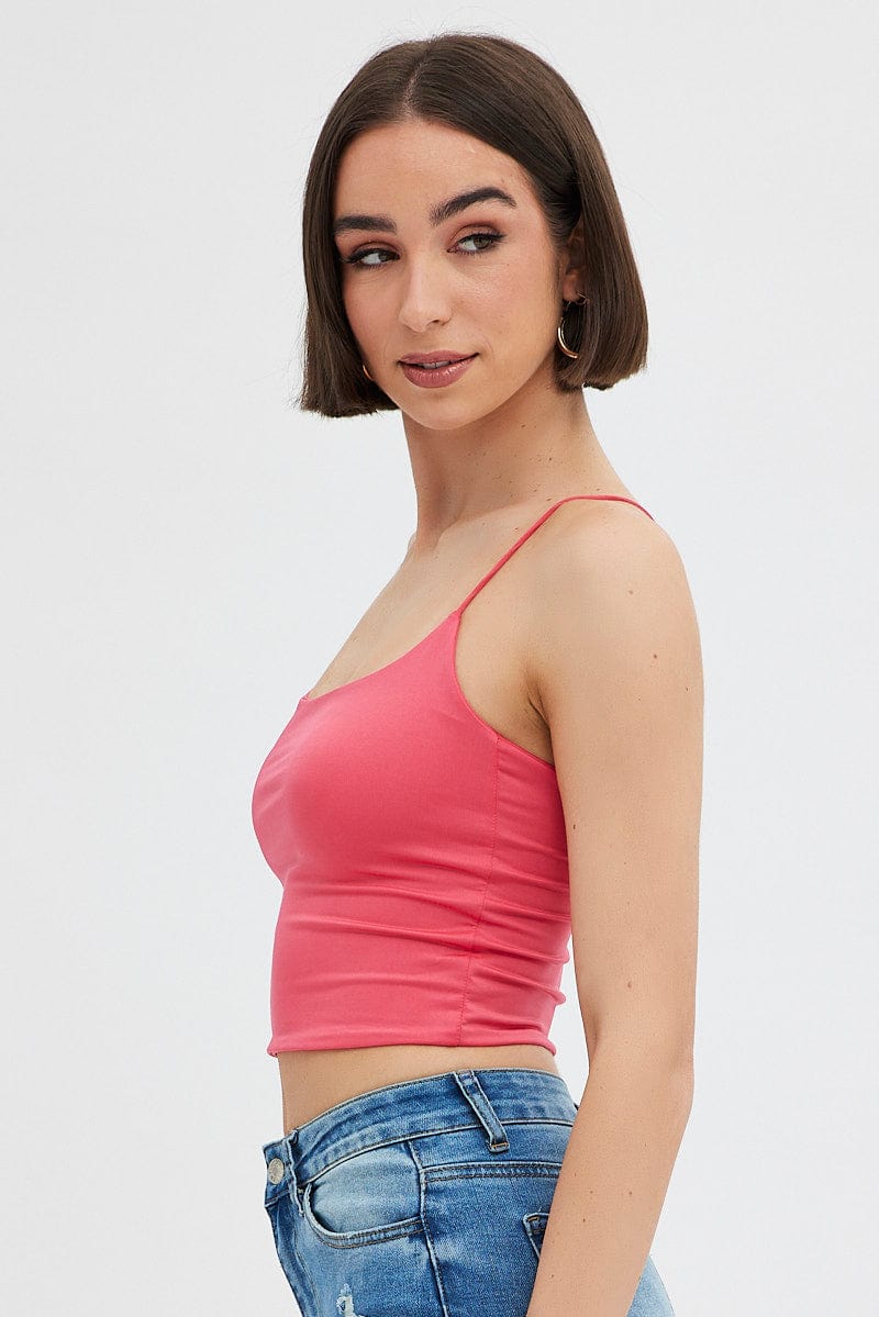 Red Crop Singlet Top