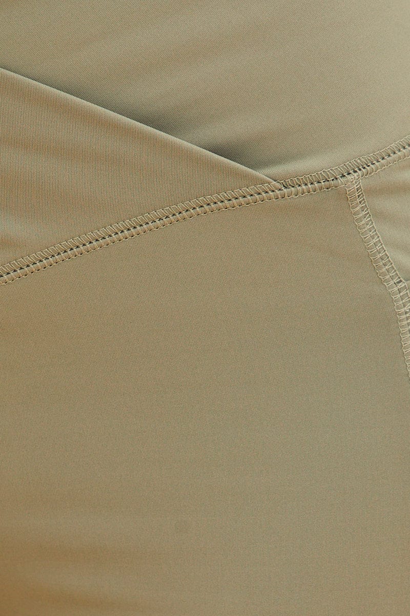 Green Sara V Waistband Bike Short