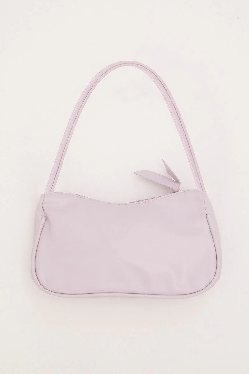 Purple Shoulder Baguette Bag