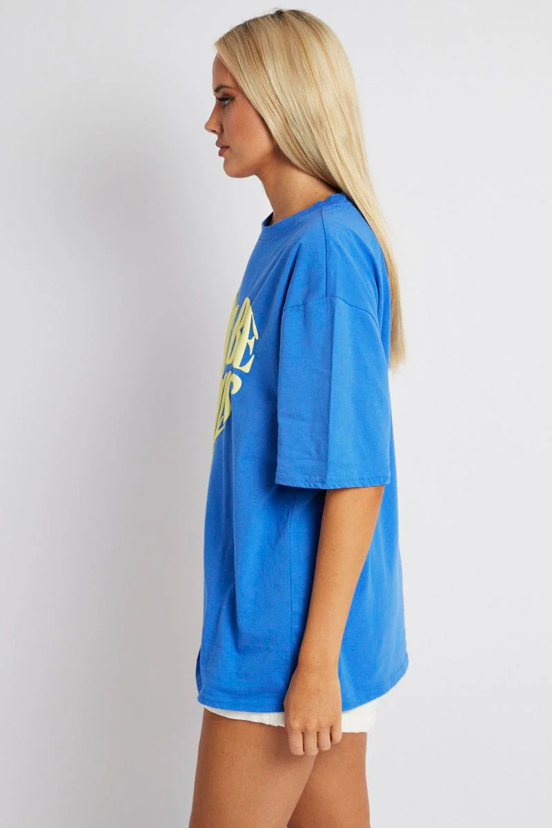 Blue Graphic Tee Short Sleeve