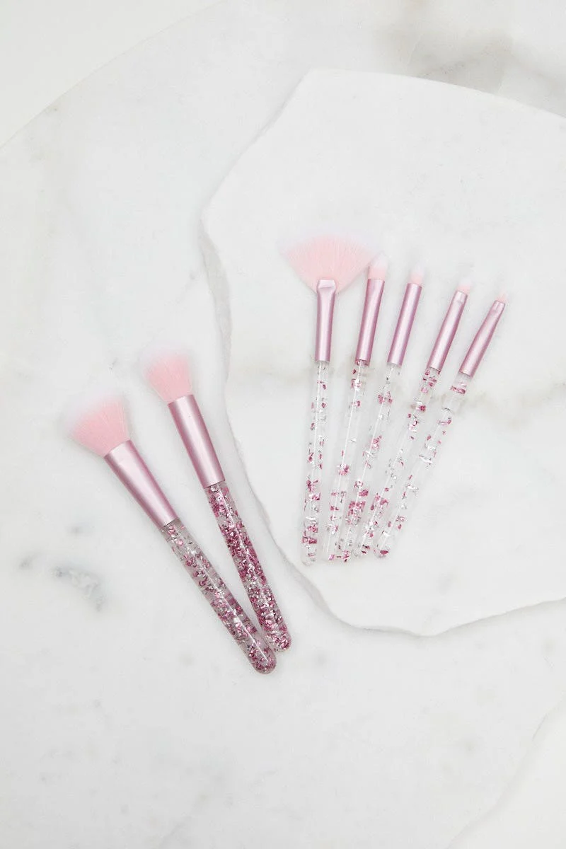 Pink Christmas Make Up Brush Set