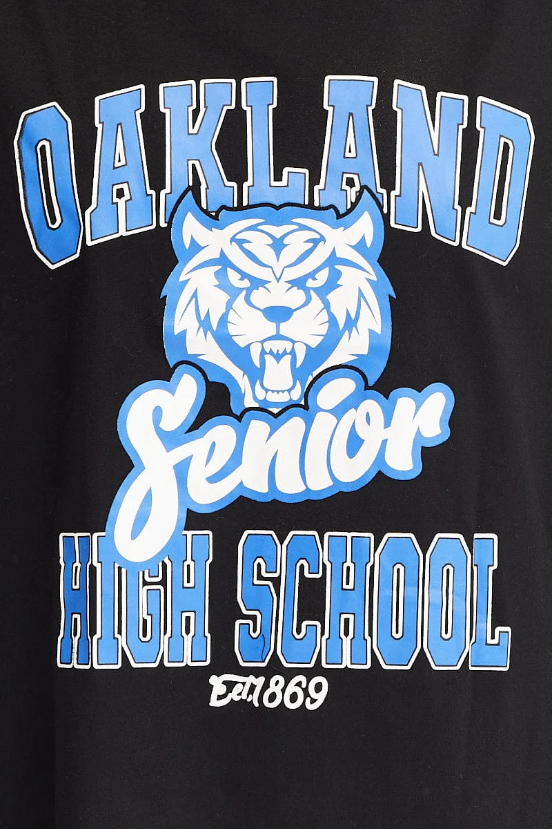 Black Graphic T Shirt Short Sleeve