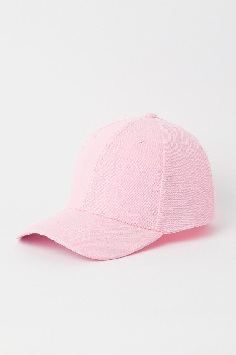 Pink Plain Black Baseball Cap