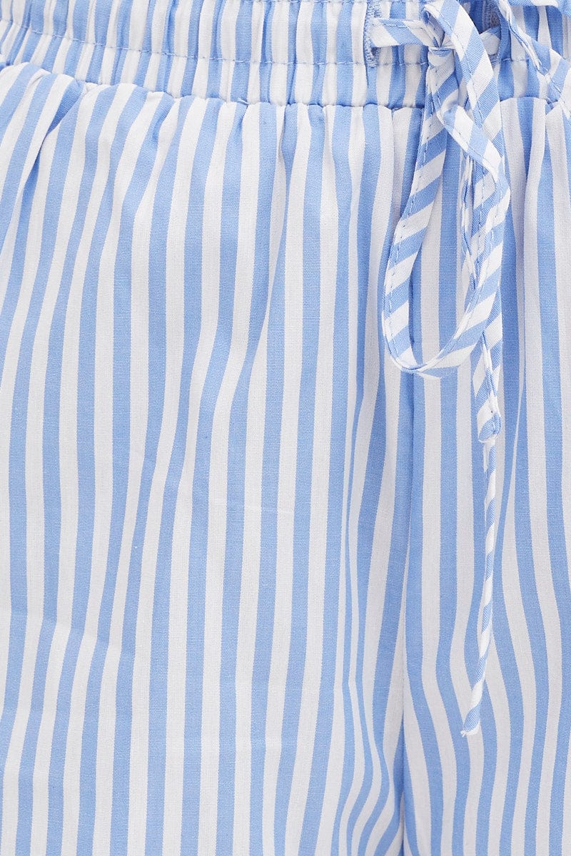 Stripe Mini Shorts High Rise