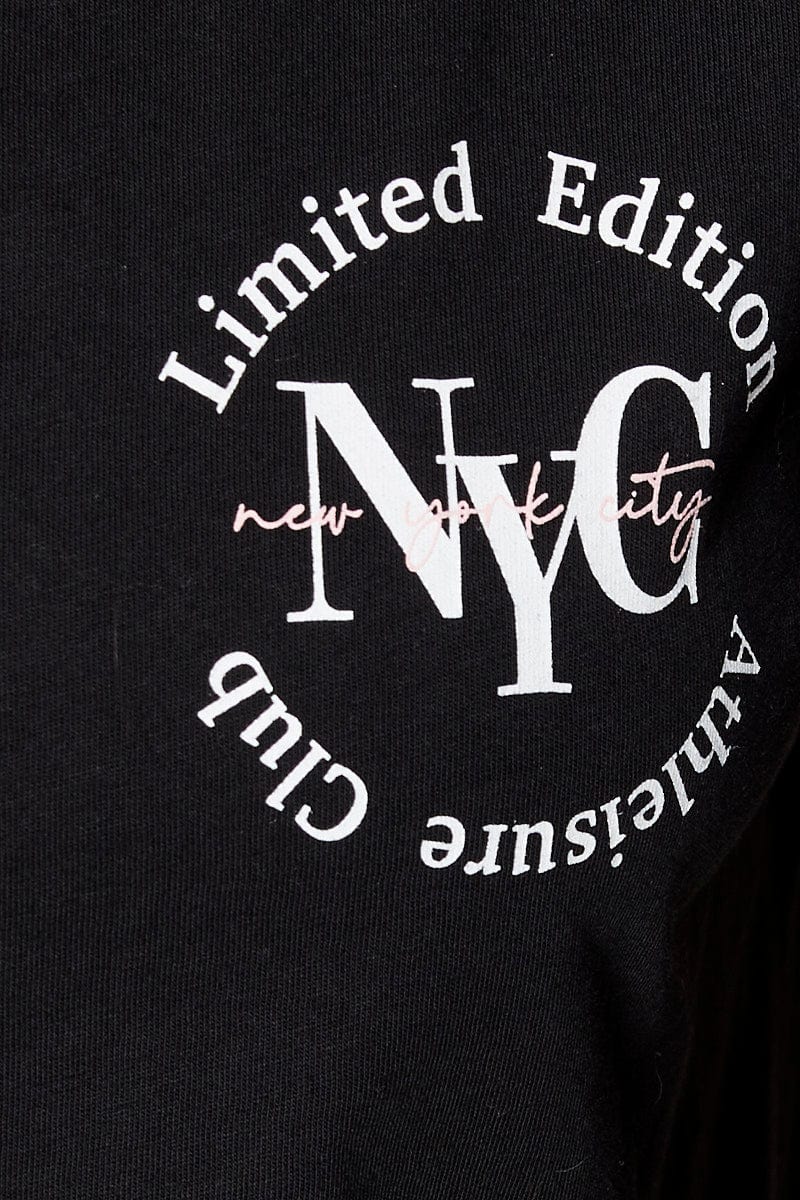 Black Graphic T Shirt Short Sleeve