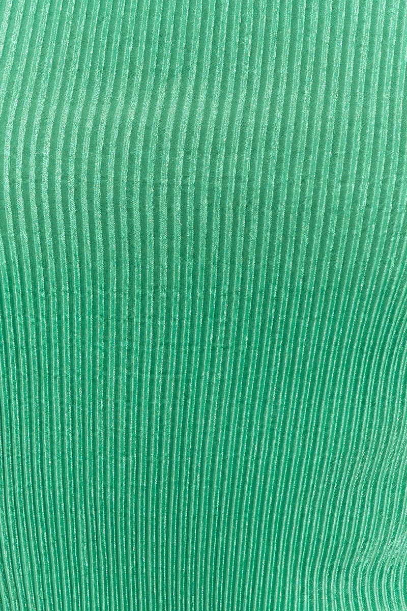 Green Halter Plisse Top