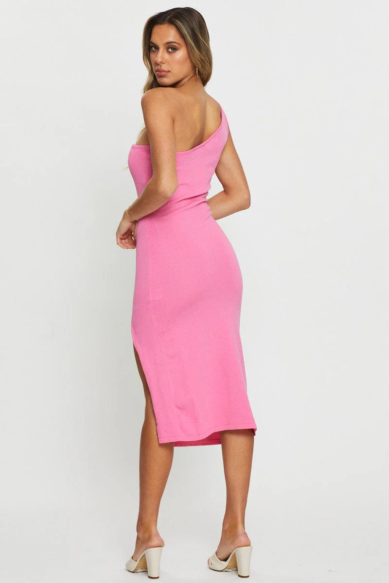 Pink Midi Dress Knit