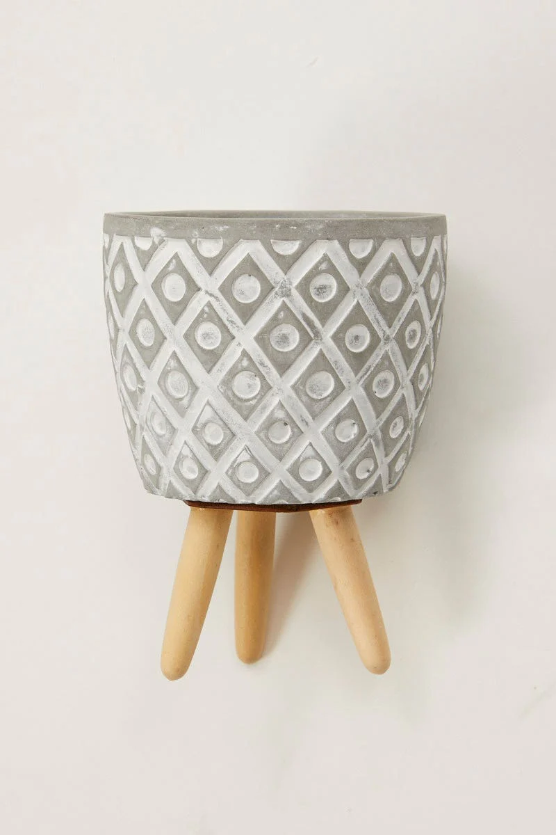 Grey Stand Up Plant Pot