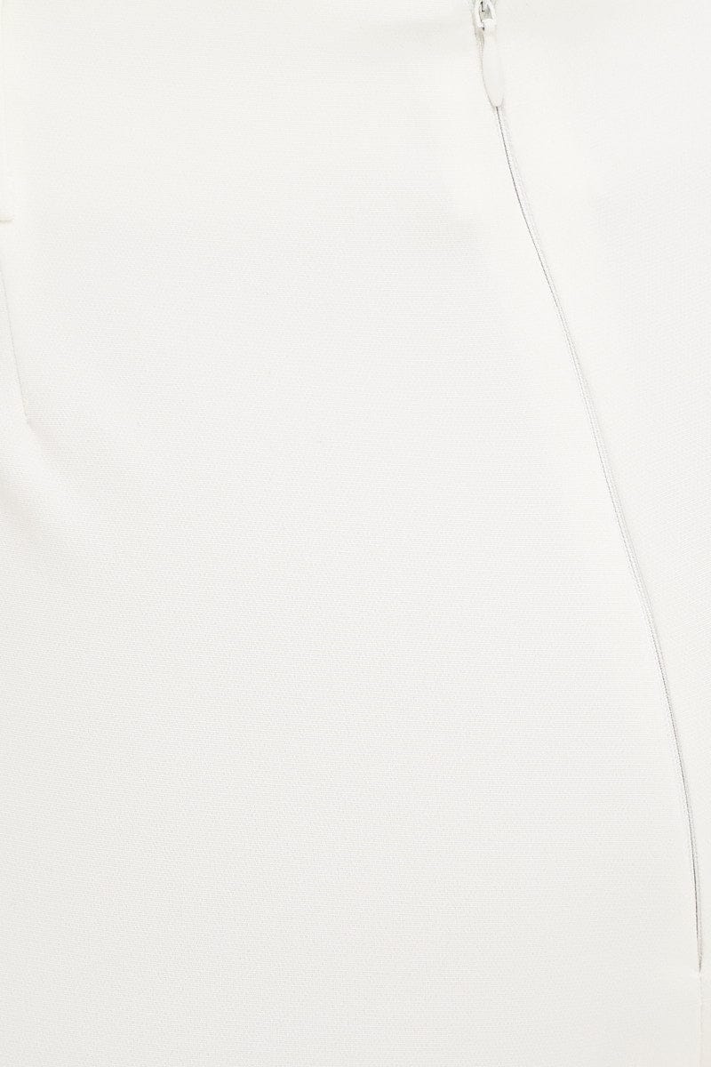 White Flare Pants Mid Rise