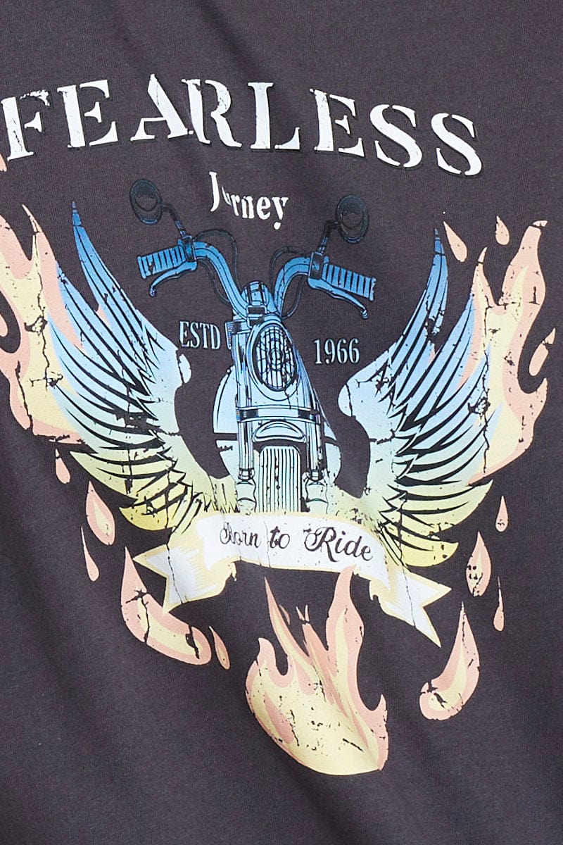 Black Graphic T Shirt Short Sleeve