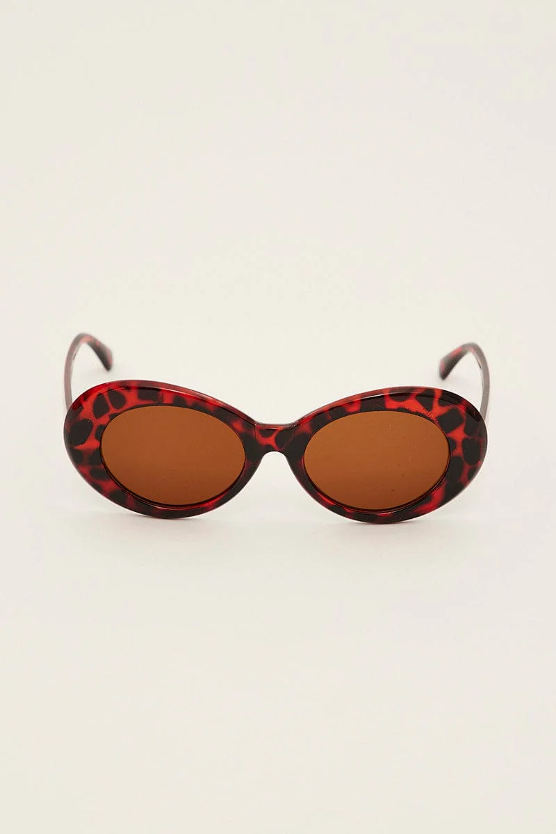 Brown Animal Print Fashion Sunglasses