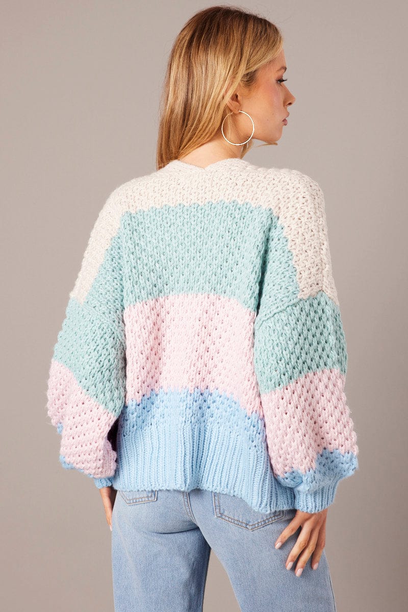 Multi Stripe Oversized Cardigan Stripe