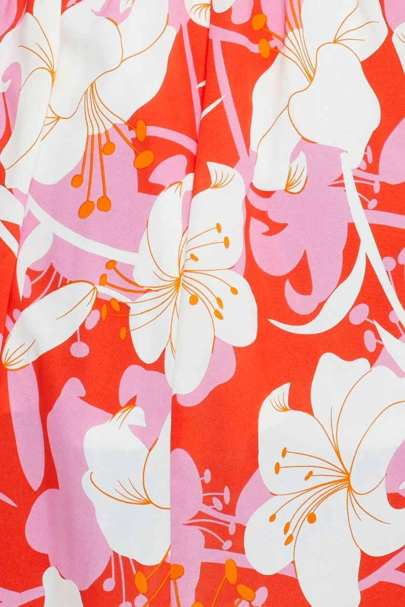 Print Mini Dress Short Sleeve