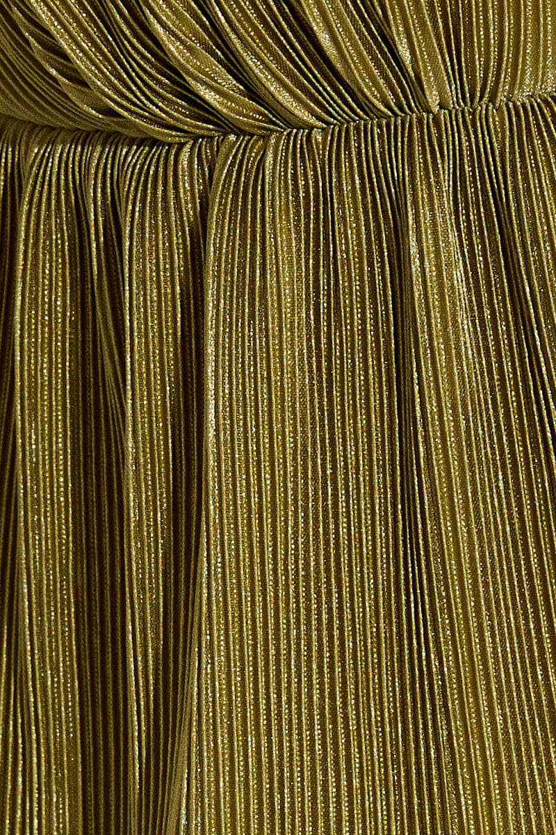 Green Plisse Top Sleeveless Tie Front