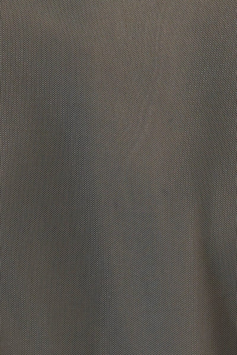 Grey Mesh Cardigan Long Sleeve