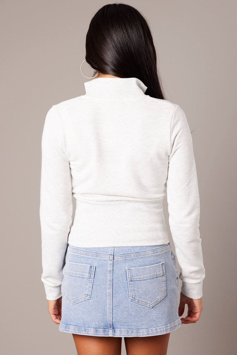 Grey Zip Through Jacket Long Sleeve