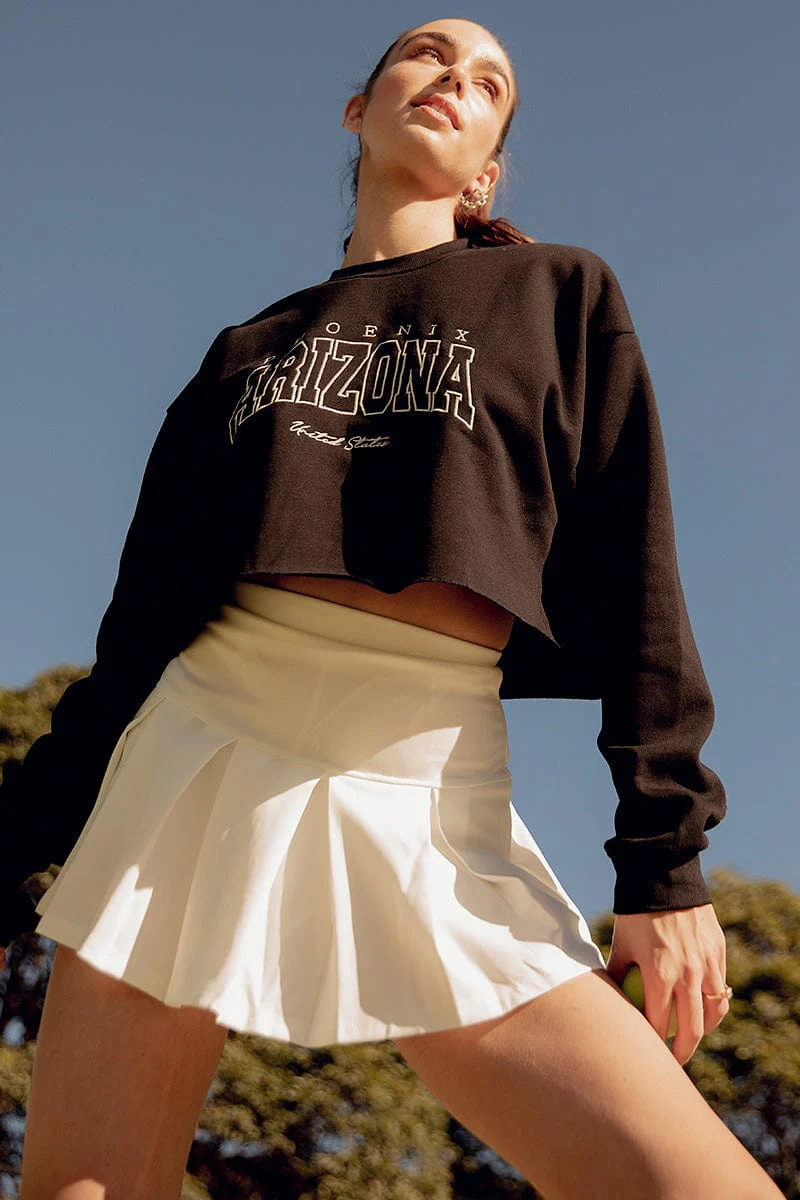 White High Waist Tennis Skirt