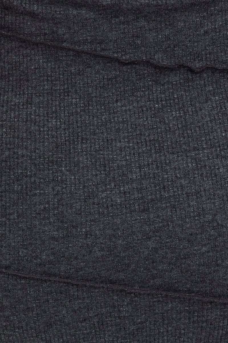 Grey Boob Tube Dress Midi Bodycon Ribbed Bandeau