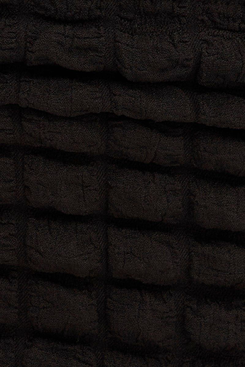 Black Textured Crop Boobtube