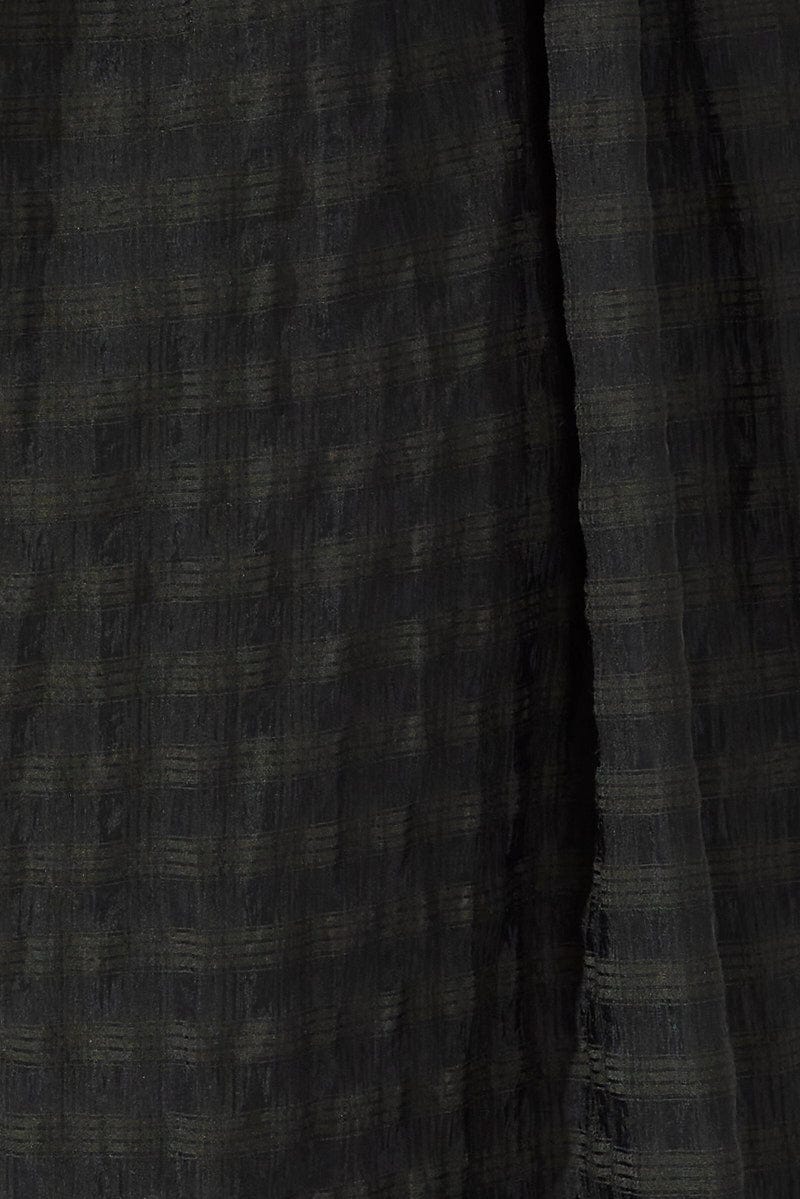 Black Fit and Flare Dress Short Sleeve Self Check