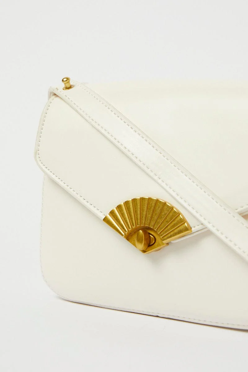 White Flap Shoulder Bag