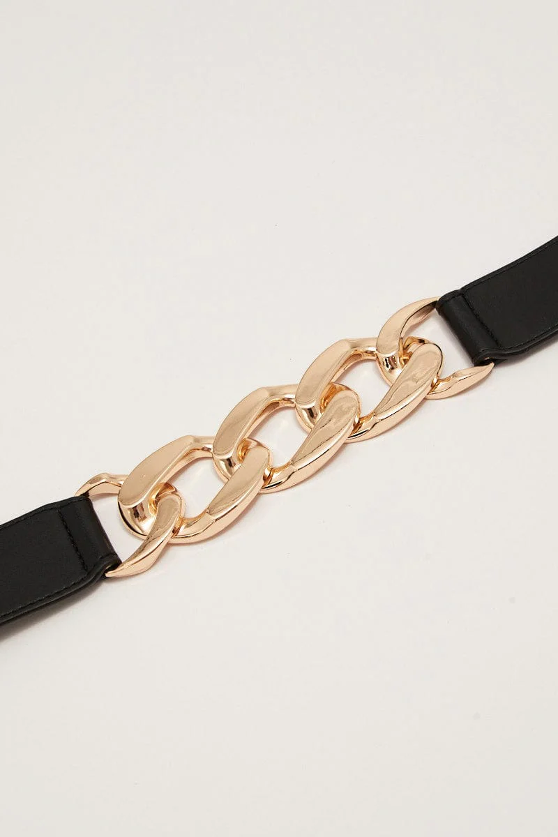 Black Metal Chain Belts