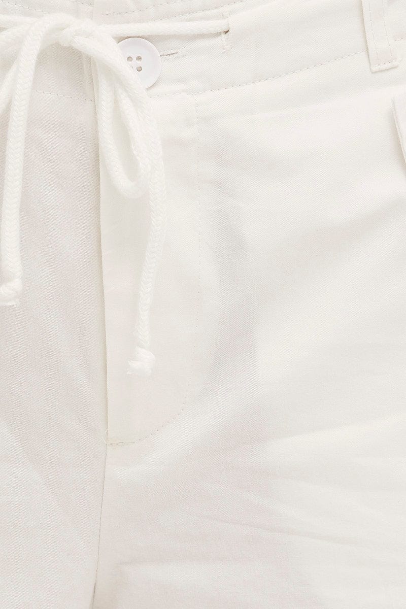 White Cargo Pants Relaxed Wide Leg