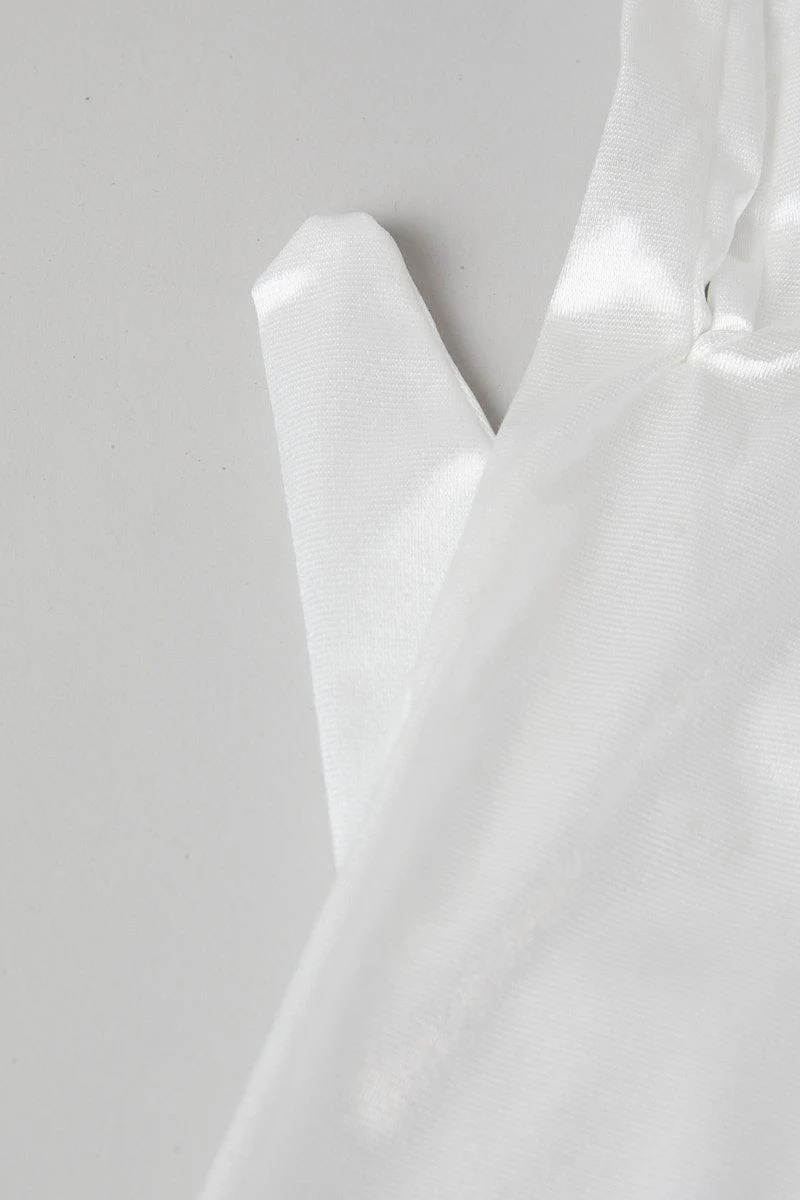 White Faux Fur Gloves Party