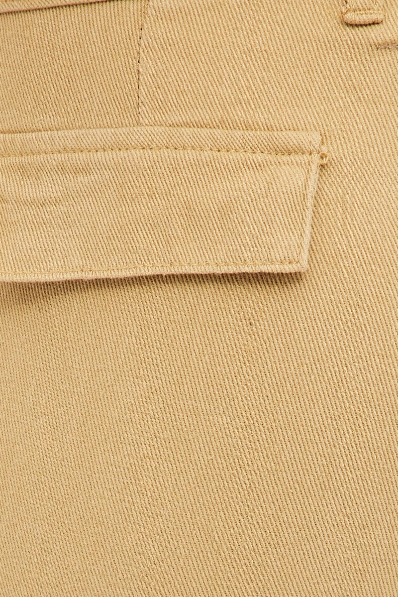 Green Wide Leg Denim Cargo Pants