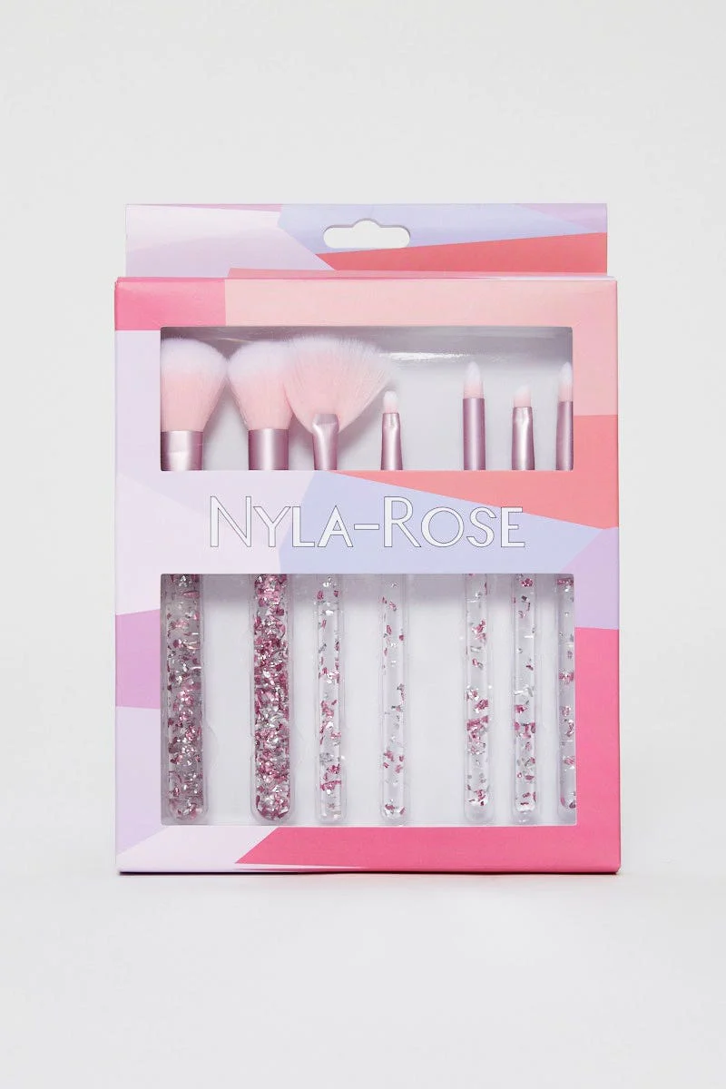 Pink Christmas Make Up Brush Set
