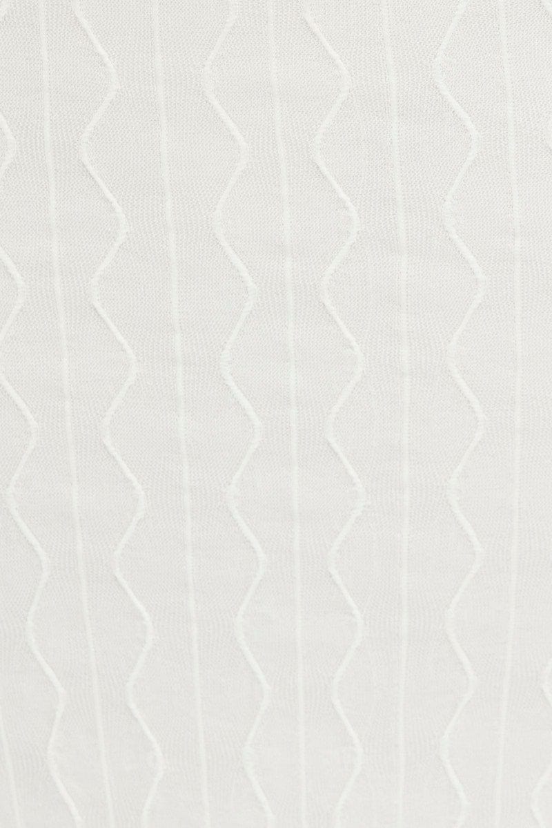 White Maxi Skirt High Rise Bodycon Elastic Waist Lace