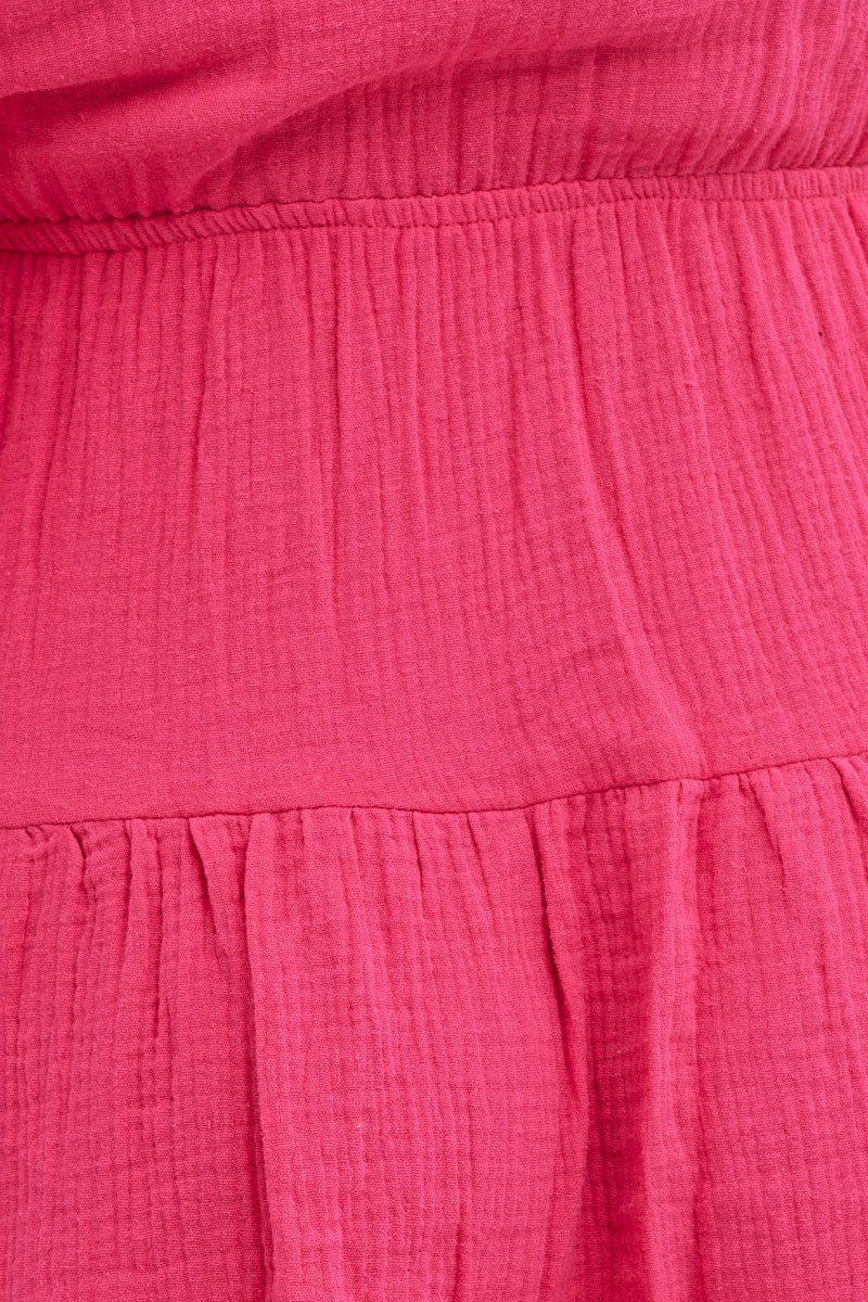 Pink Skater Dress Long Sleeve Mini