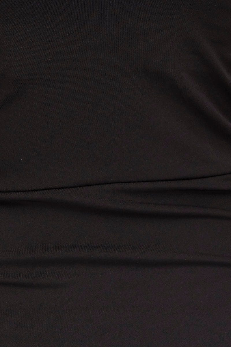 Black Mini Dress Round Neck Activewear