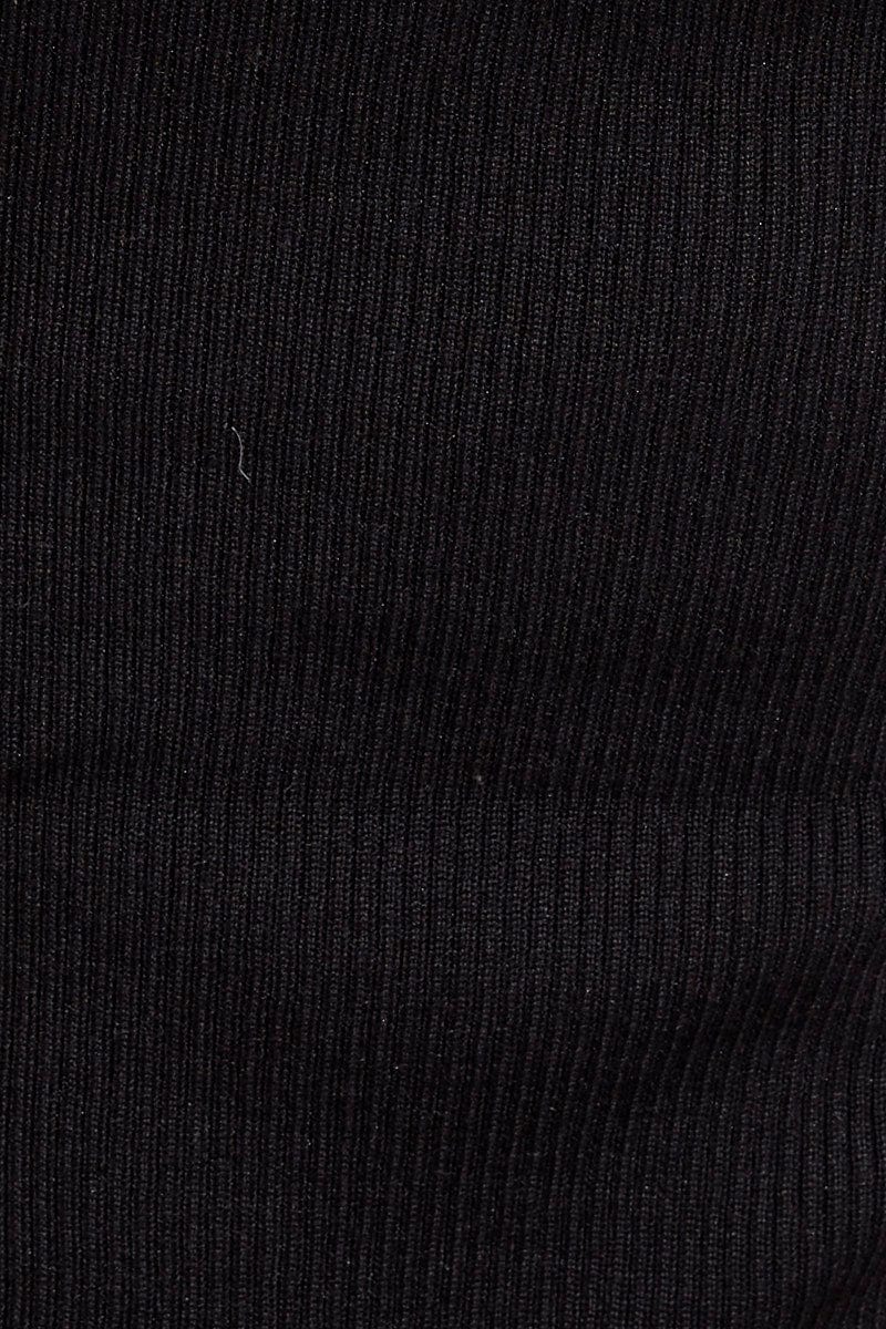 Black Knit Dress Sleeveless Sweatheart Midi