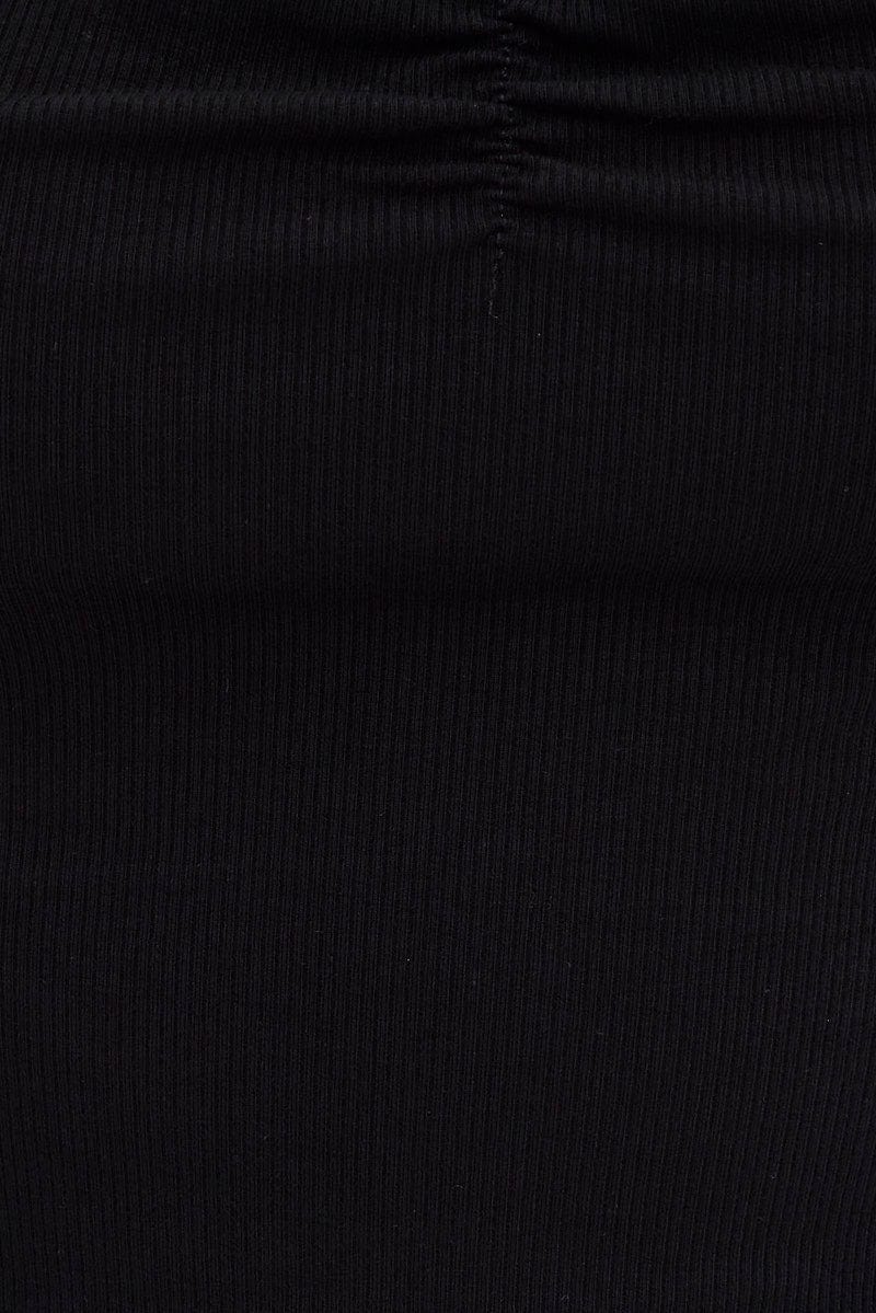 Black Scarf Top Sweetheart Neck