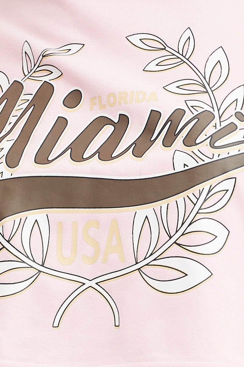 Pink Graphic Sweater Long Sleeve