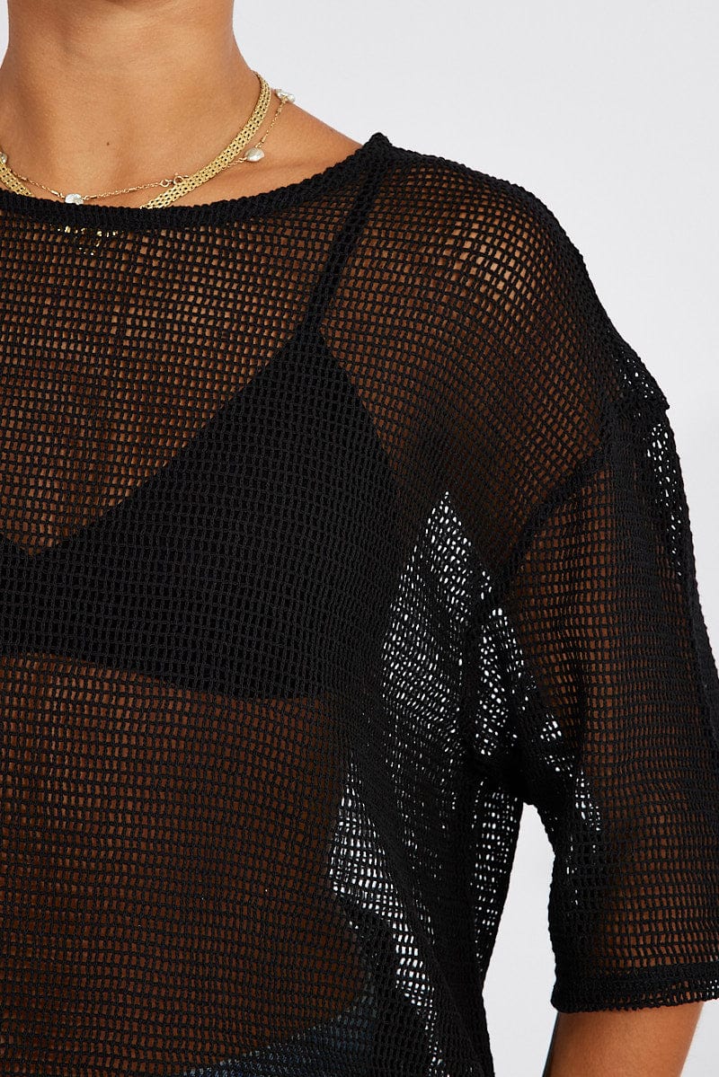 Black Relaxed Top Short Sleeve