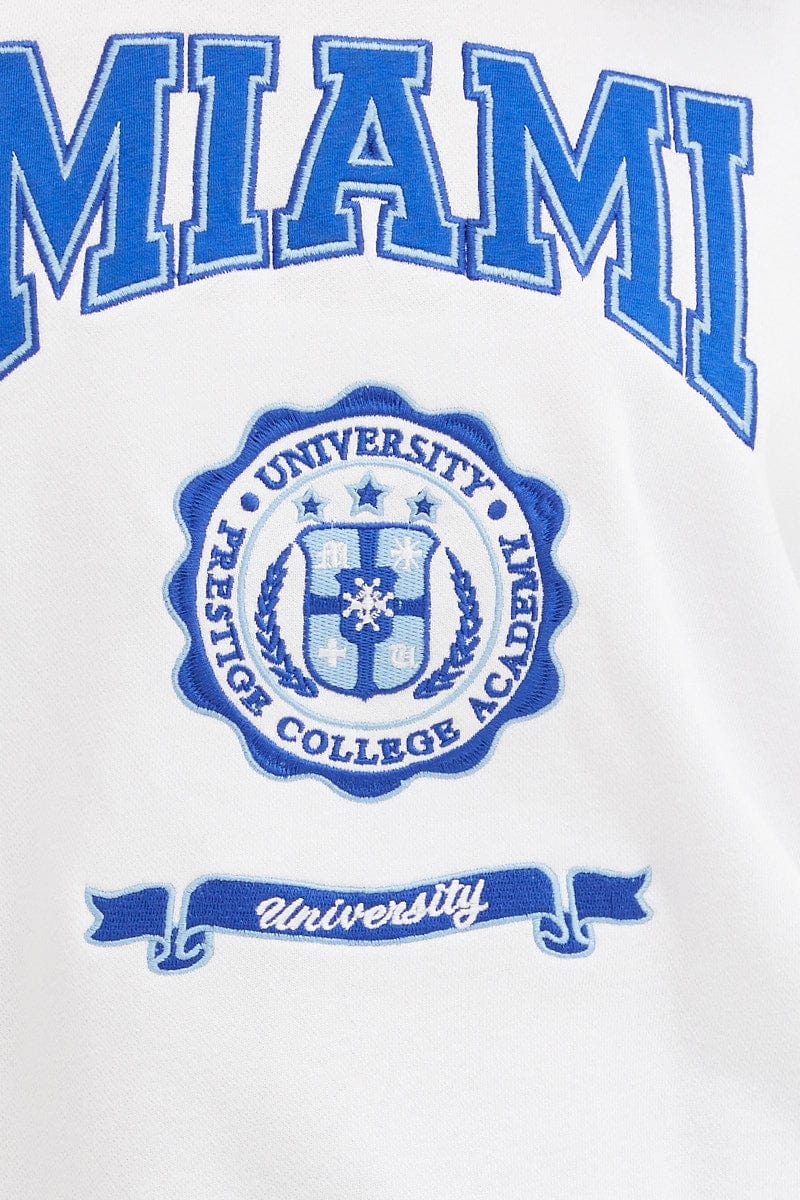 White Sweater Long Sleeve Embroided