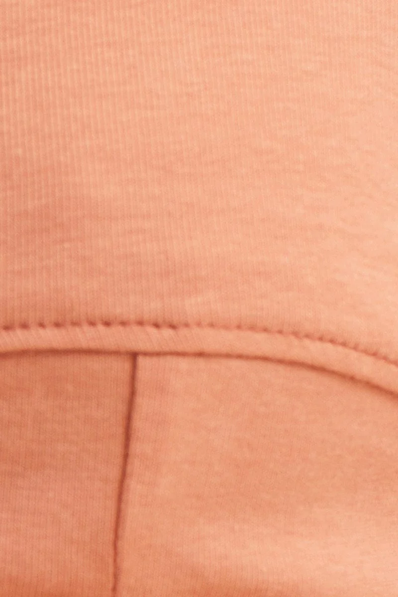 Orange Triangle Bralette Cotton Stretch Seam Detail