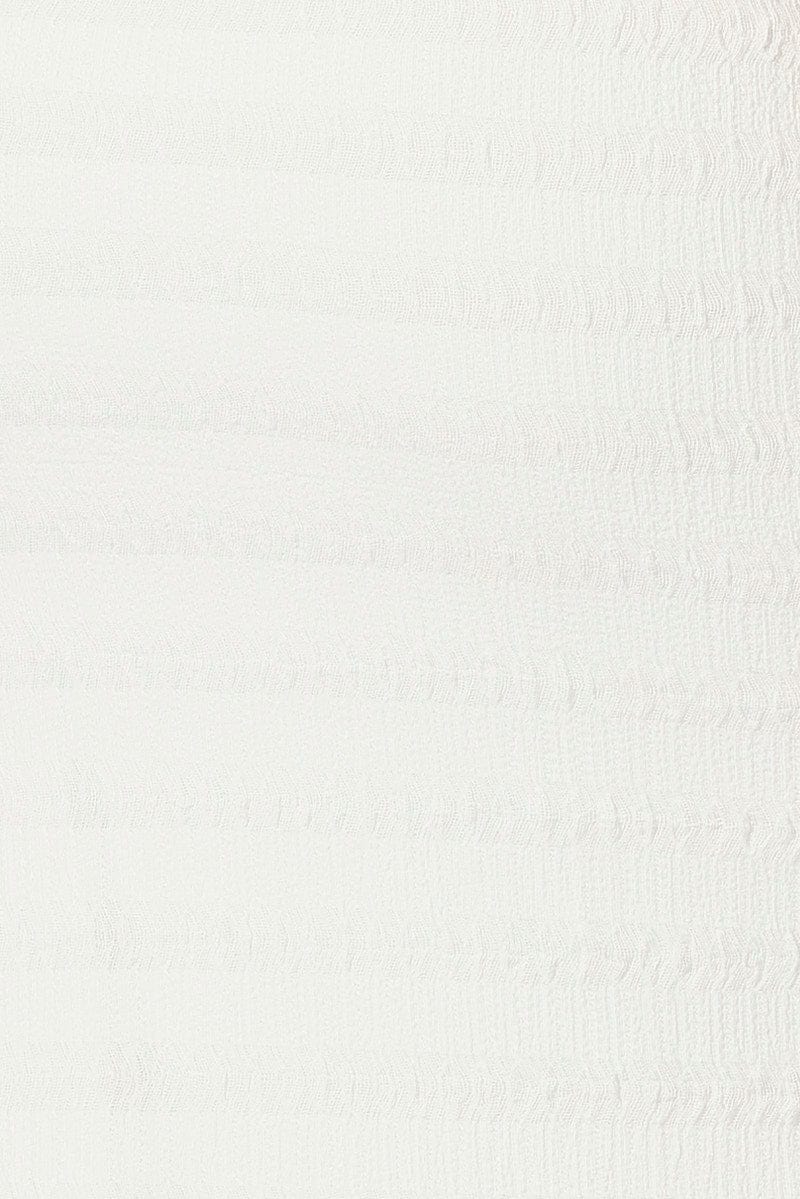 White Maxi Dress Square Neck Bodycon Textured